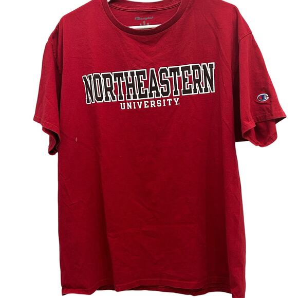 Northeastern University Champion T-Shirt Red College Men's XL - Picture 1 of 4